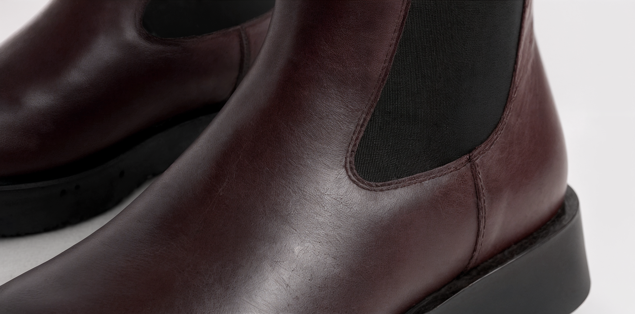 Bianca Leather Burgundy Chelsea Boots
