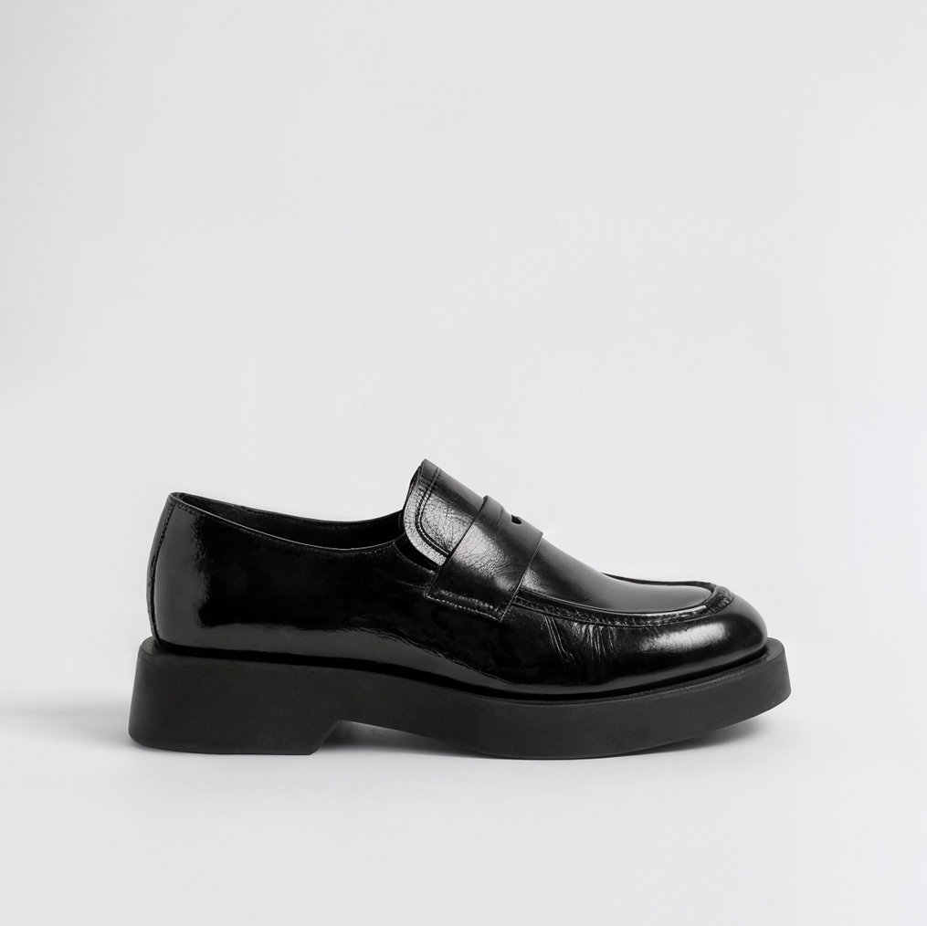 Elena Patent Black Loafers