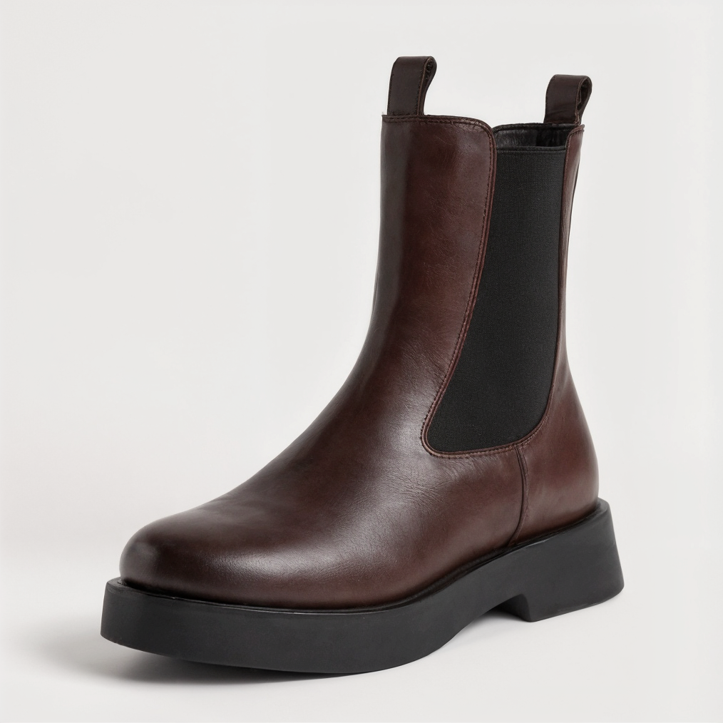 Bianca Leather Brown Chelsea Boots