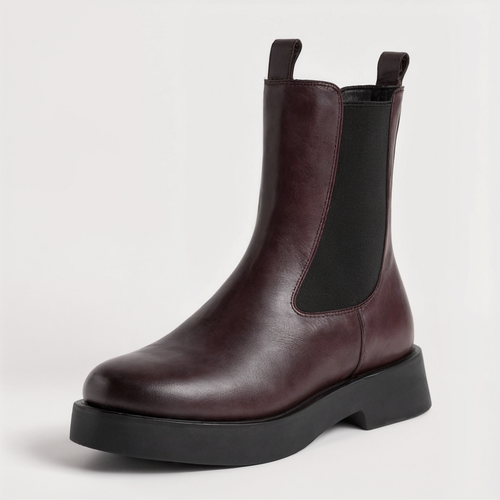 Bianca Leather Burgundy Chelsea Boots