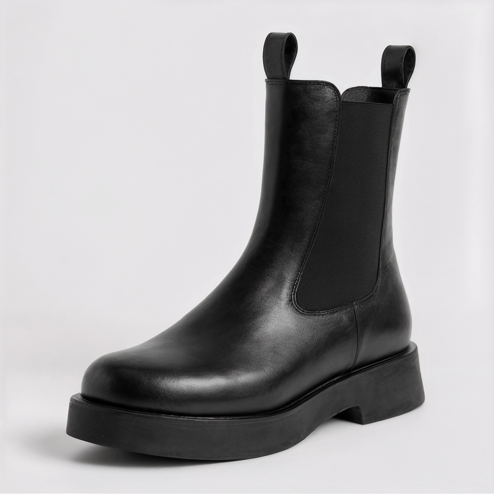 Bianca Leather Black Chelsea Boots