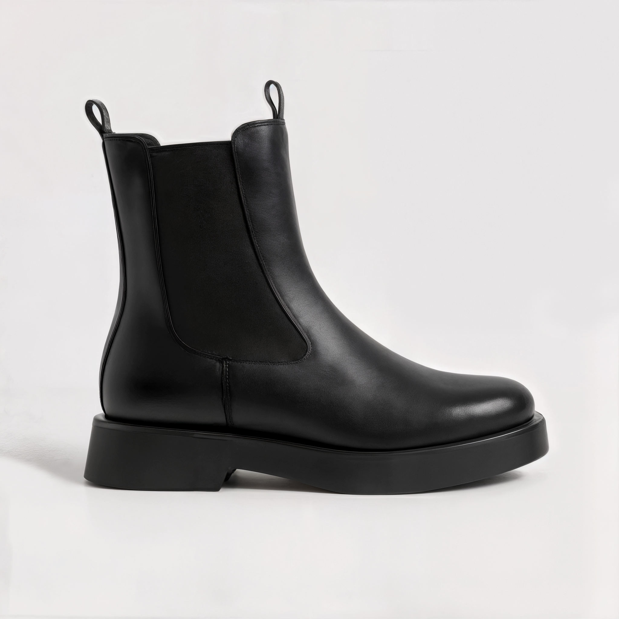 Bianca Leather Black Chelsea Boots
