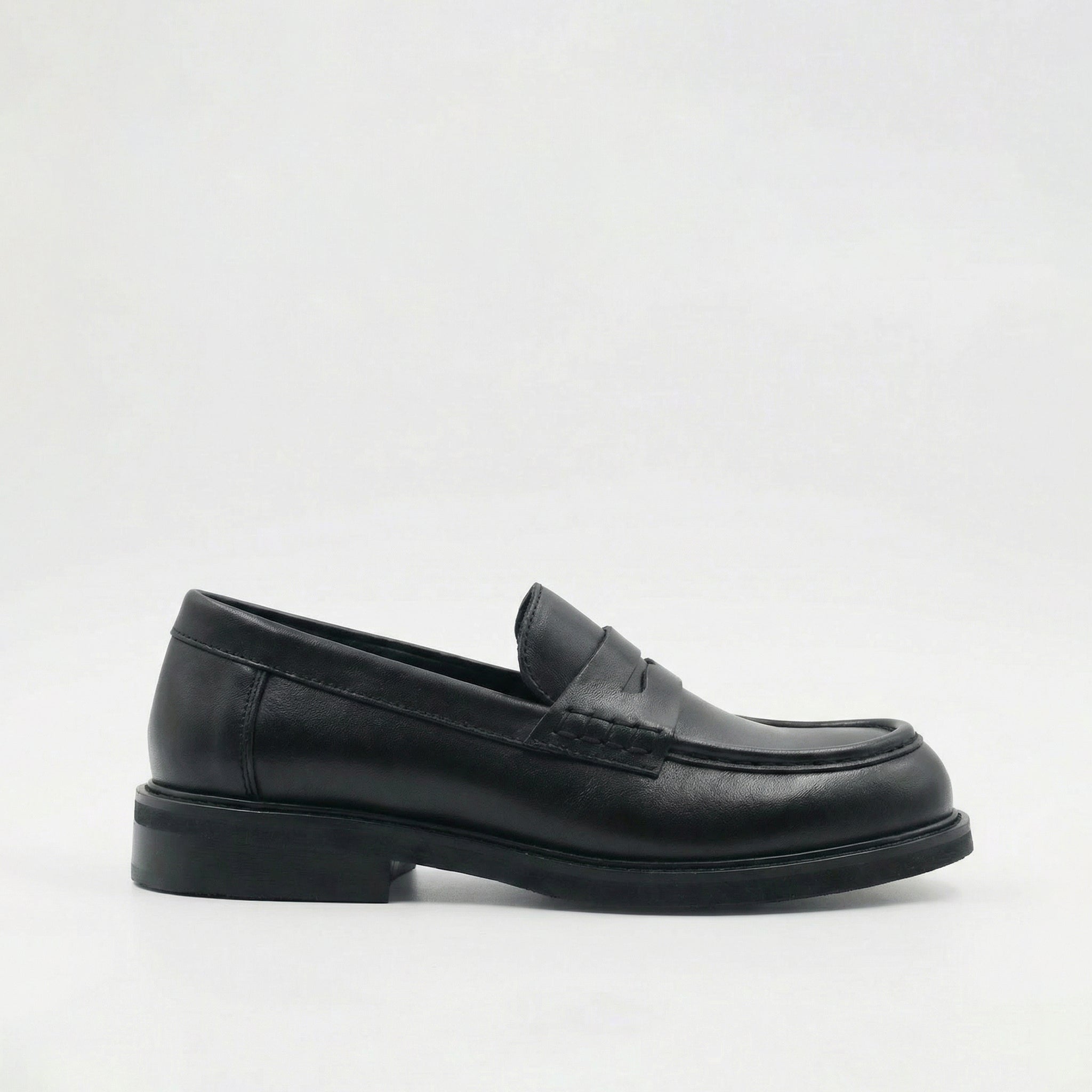 Mila Leather Black Loafer
