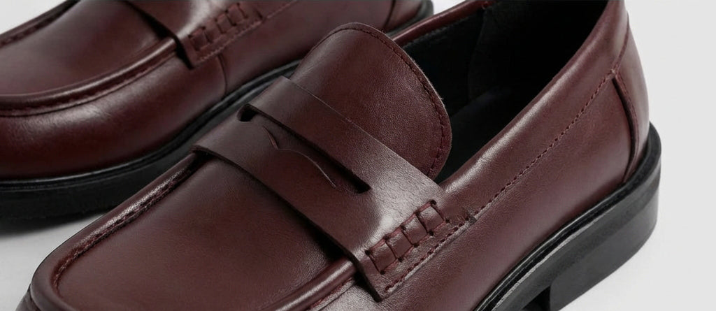 Mila Leather Burgundy Loafers