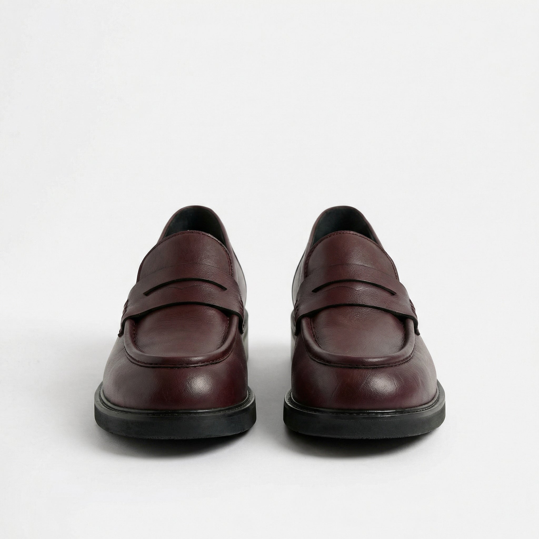 Mila Leather Burgundy Loafers