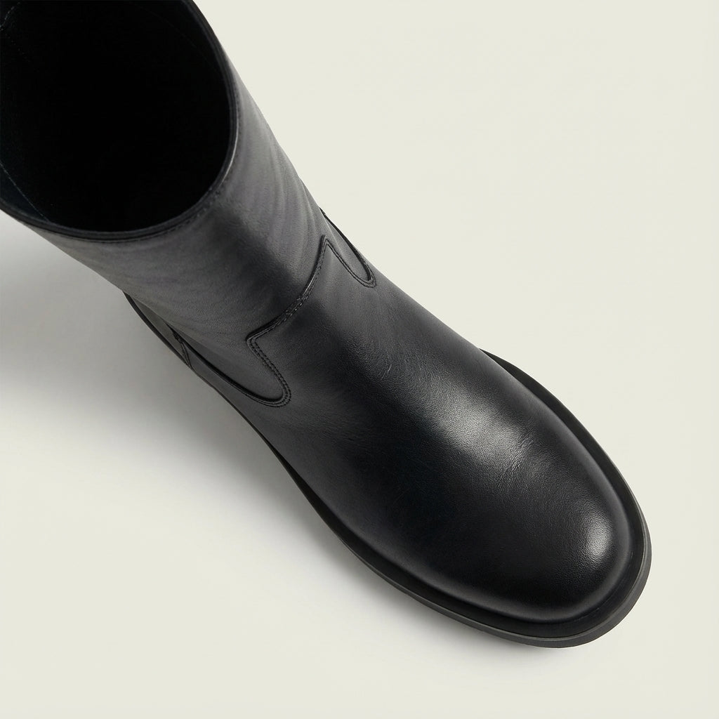 Francesca Leather Black Boots